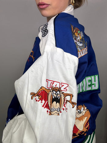 JH DESIGN x WARNERBROS LONEY TUNES L blue and white collection jacket