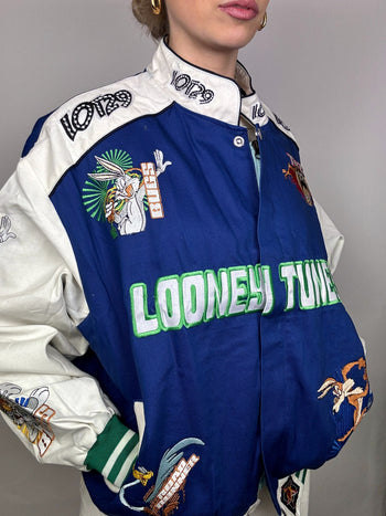 JH DESIGN x WARNERBROS LONEY TUNES L blue and white collection jacket