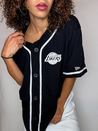 Vintage XL New Era Schwarzes Baseballtrikot