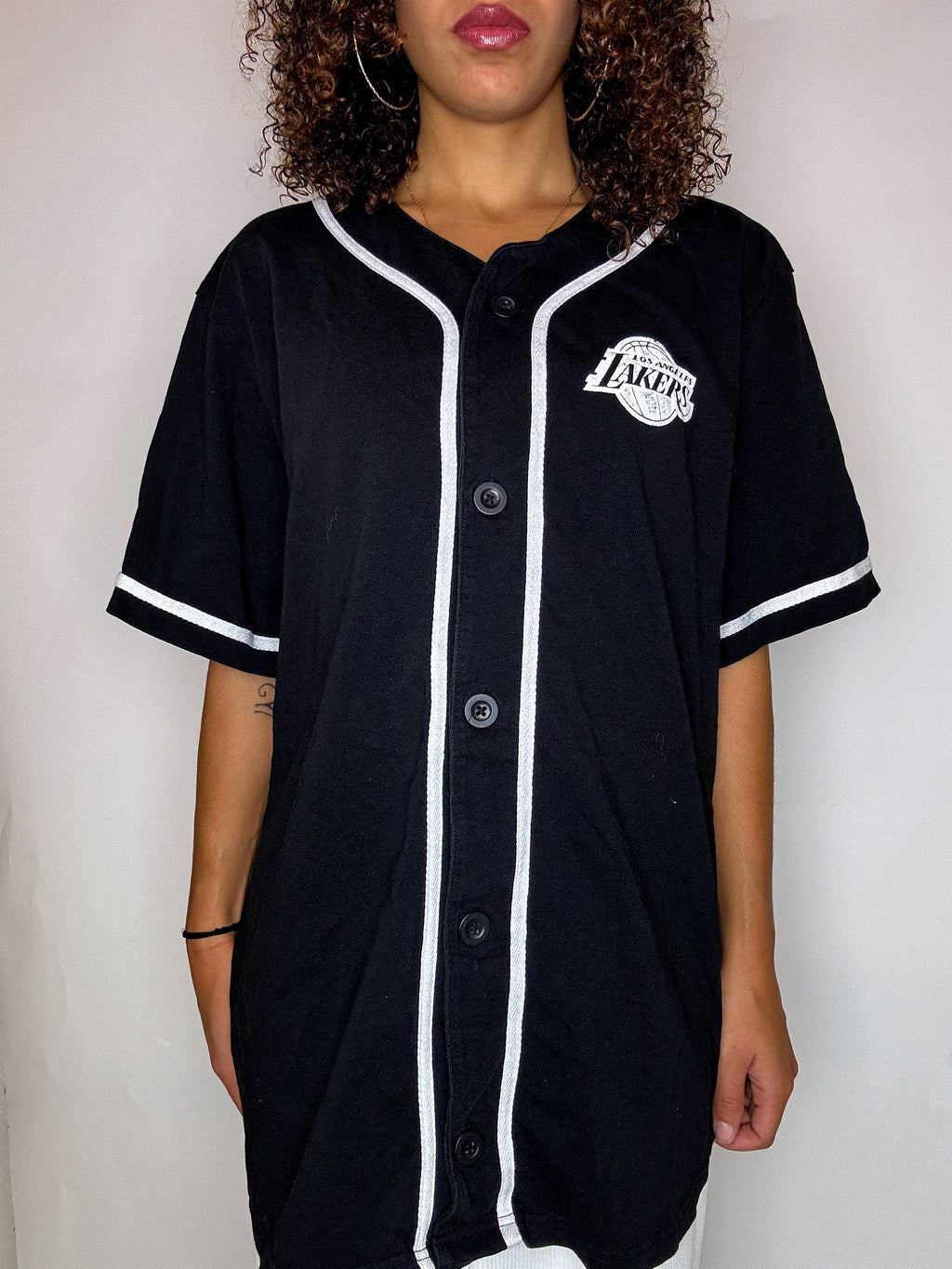 Vintage XL New Era Schwarzes Baseballtrikot