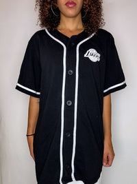 Vintage XL New Era Schwarzes Baseballtrikot