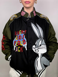 JH DESIGN x WARNERBROS LONEY TUNES L black and khaki collection jacket