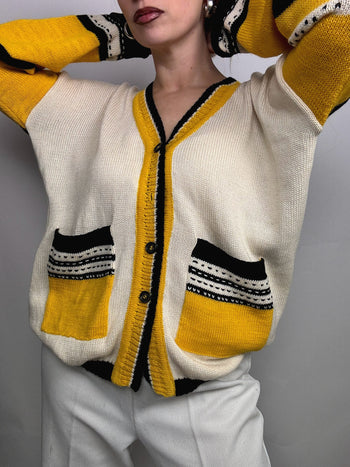 Cardigan en maille vintage