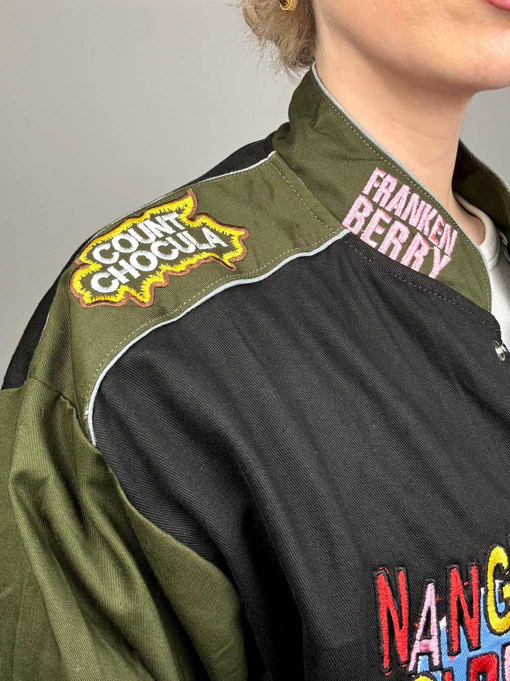 JH DESIGN x WARNERBROS LONEY TUNES L black and khaki collection jacket