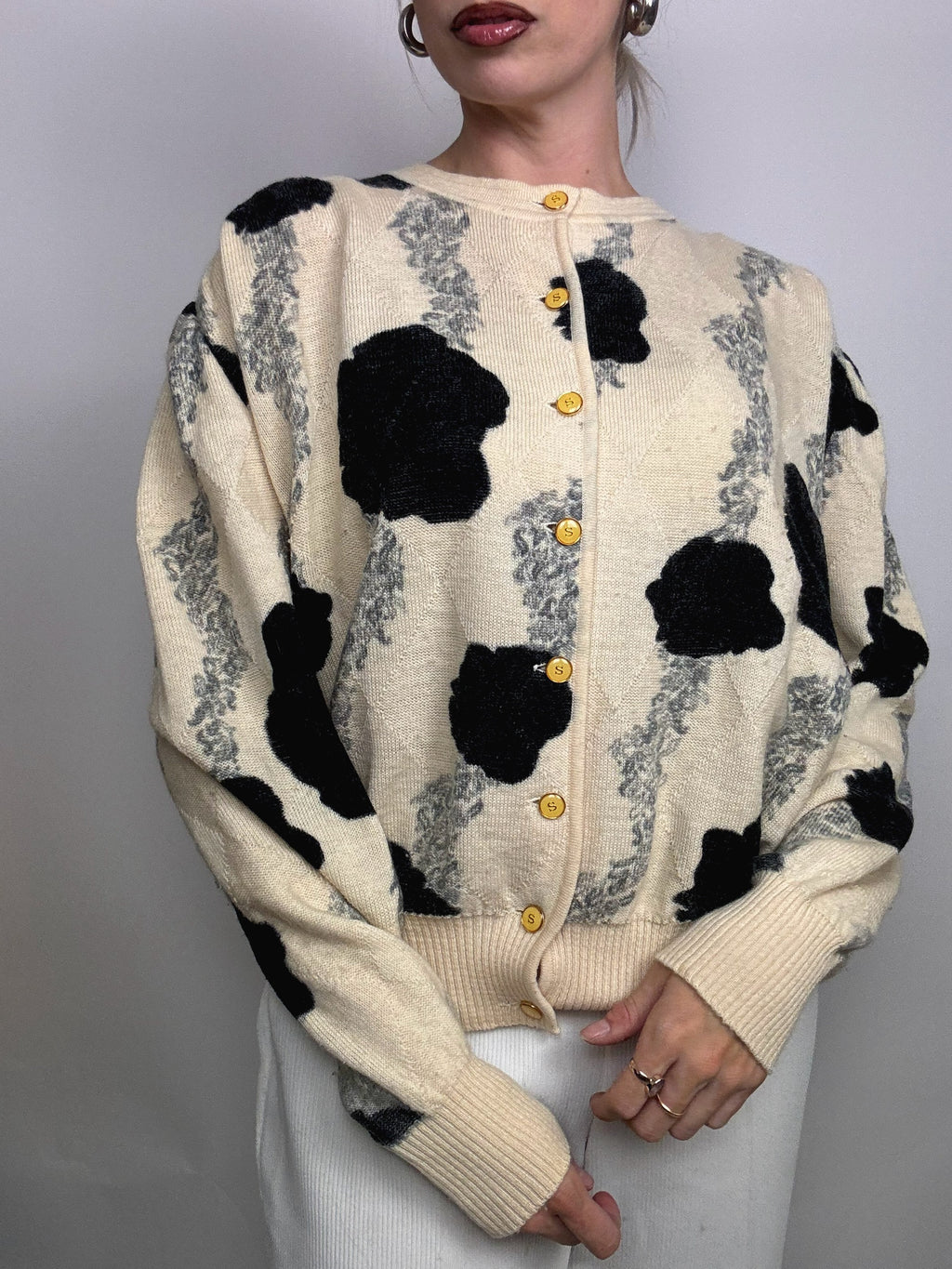 Vintage cream wool cardigan
