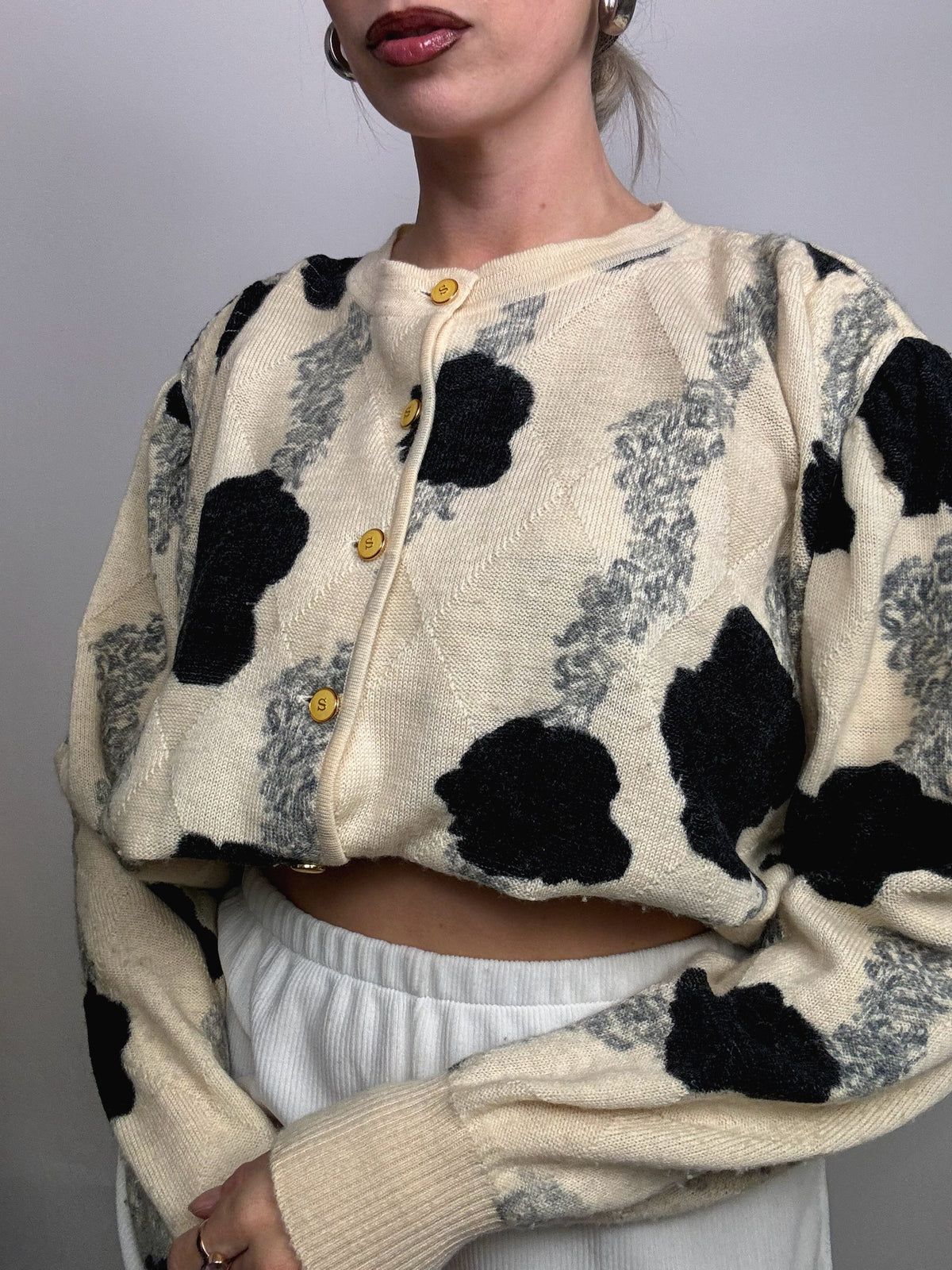 Vintage cream wool cardigan