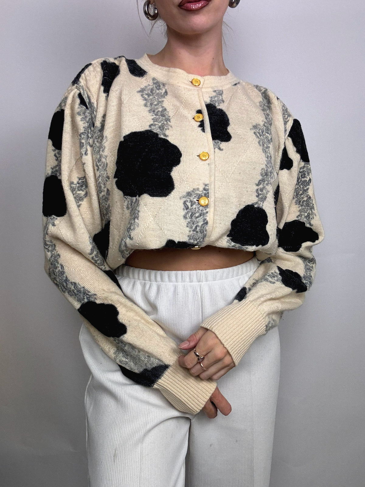 Vintage cream wool cardigan