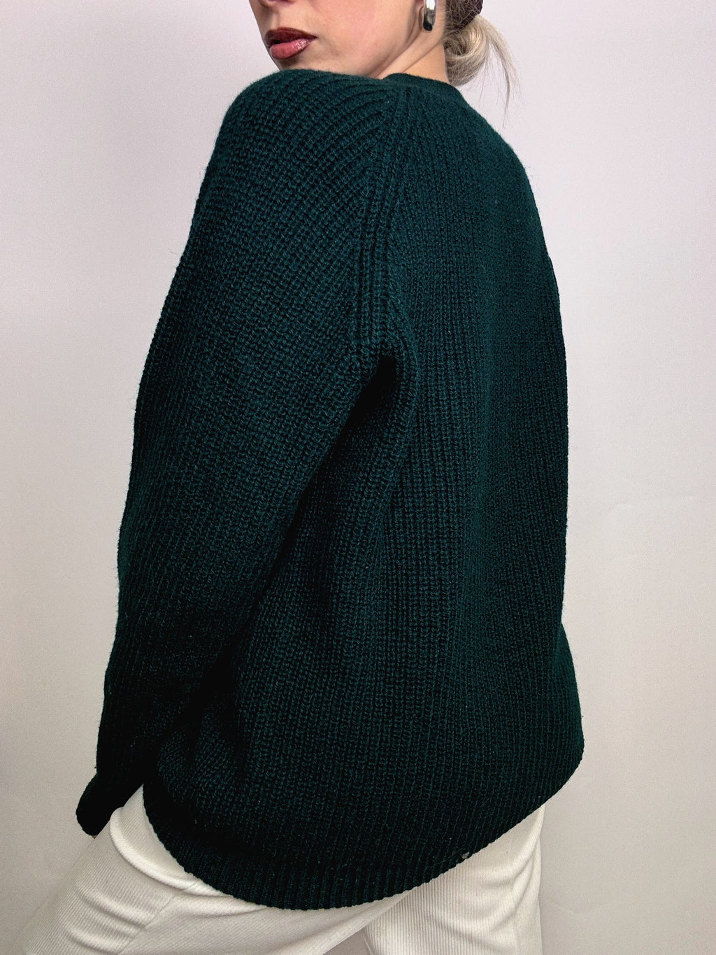 Green vintage knit cardigan