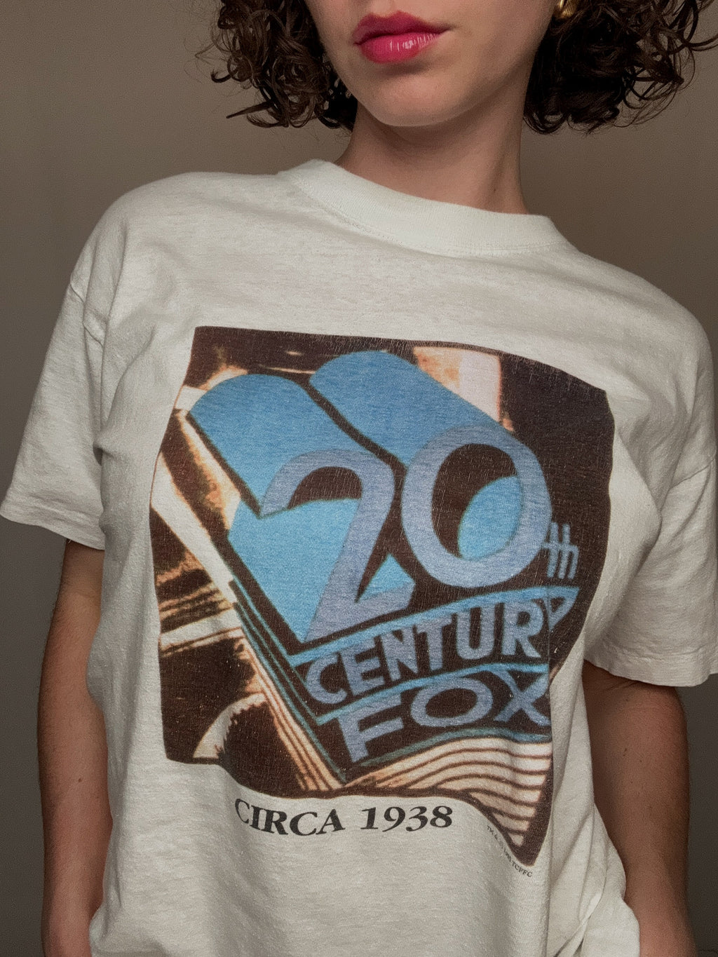 Vintage weißes T-Shirt Century Fox, Größe L