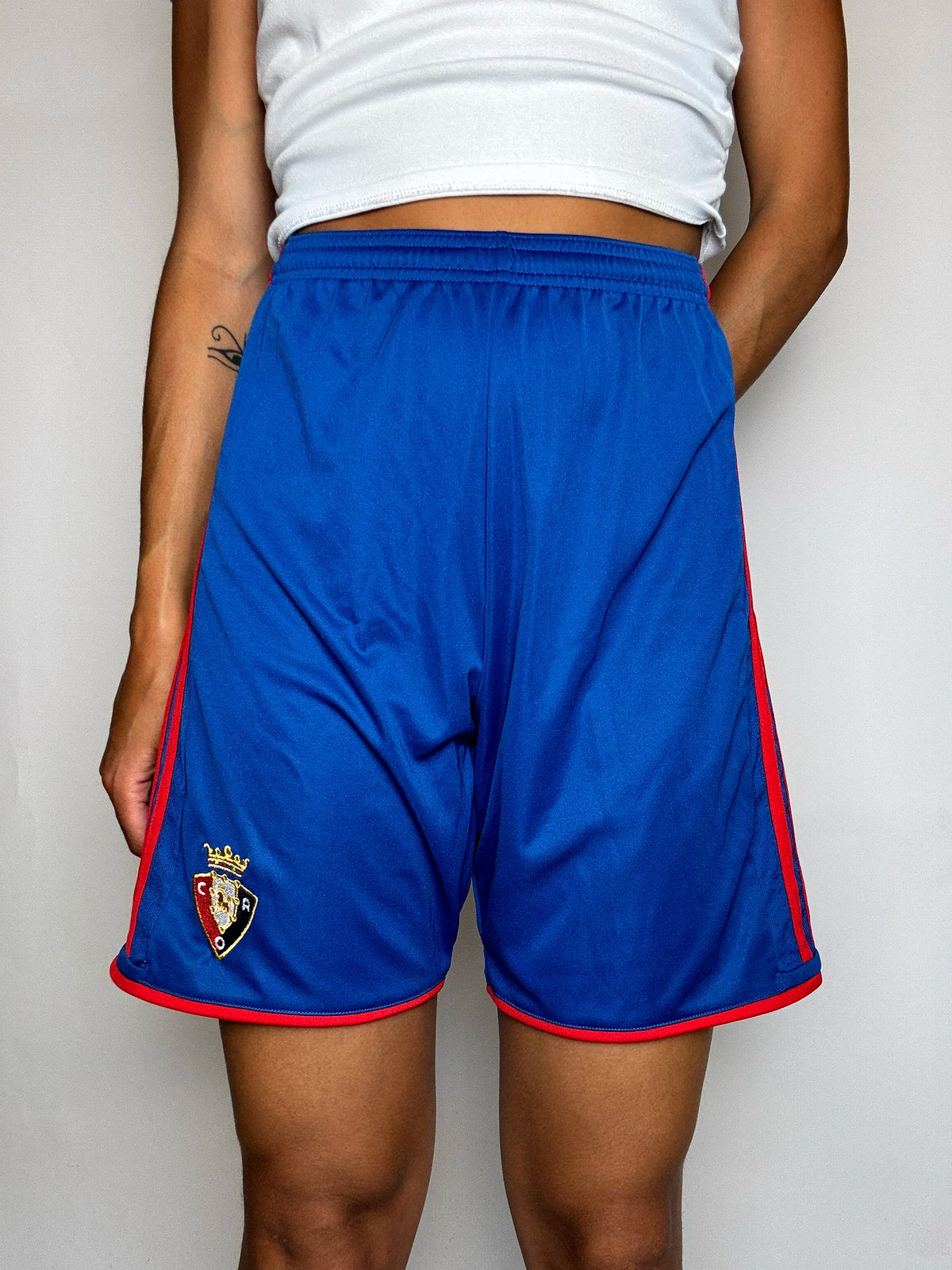 ADIDAS S vintage blue sports shorts