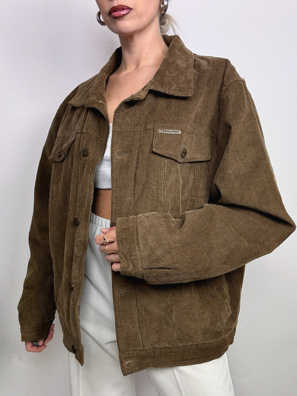Vintage khaki corduroy jacket with lining