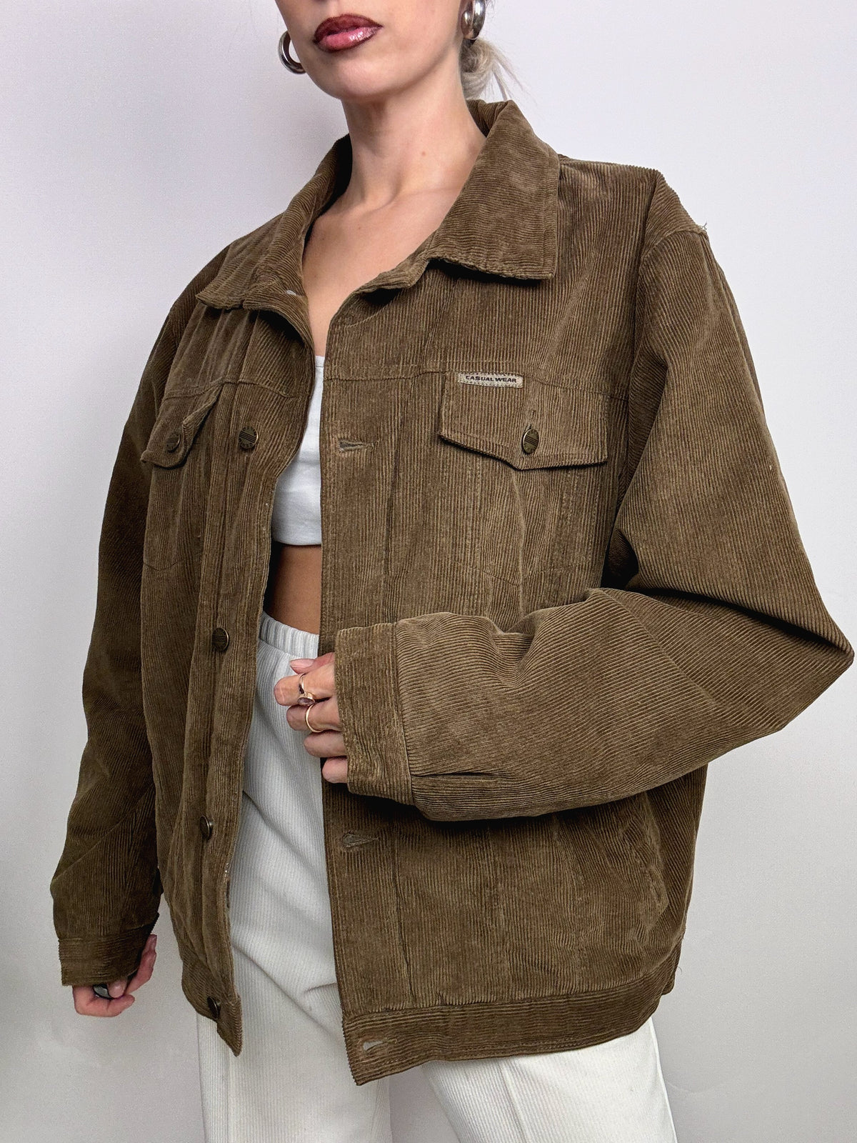 Vintage khaki corduroy jacket with lining