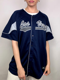 Vintage Marineblaues Baseballtrikot L
