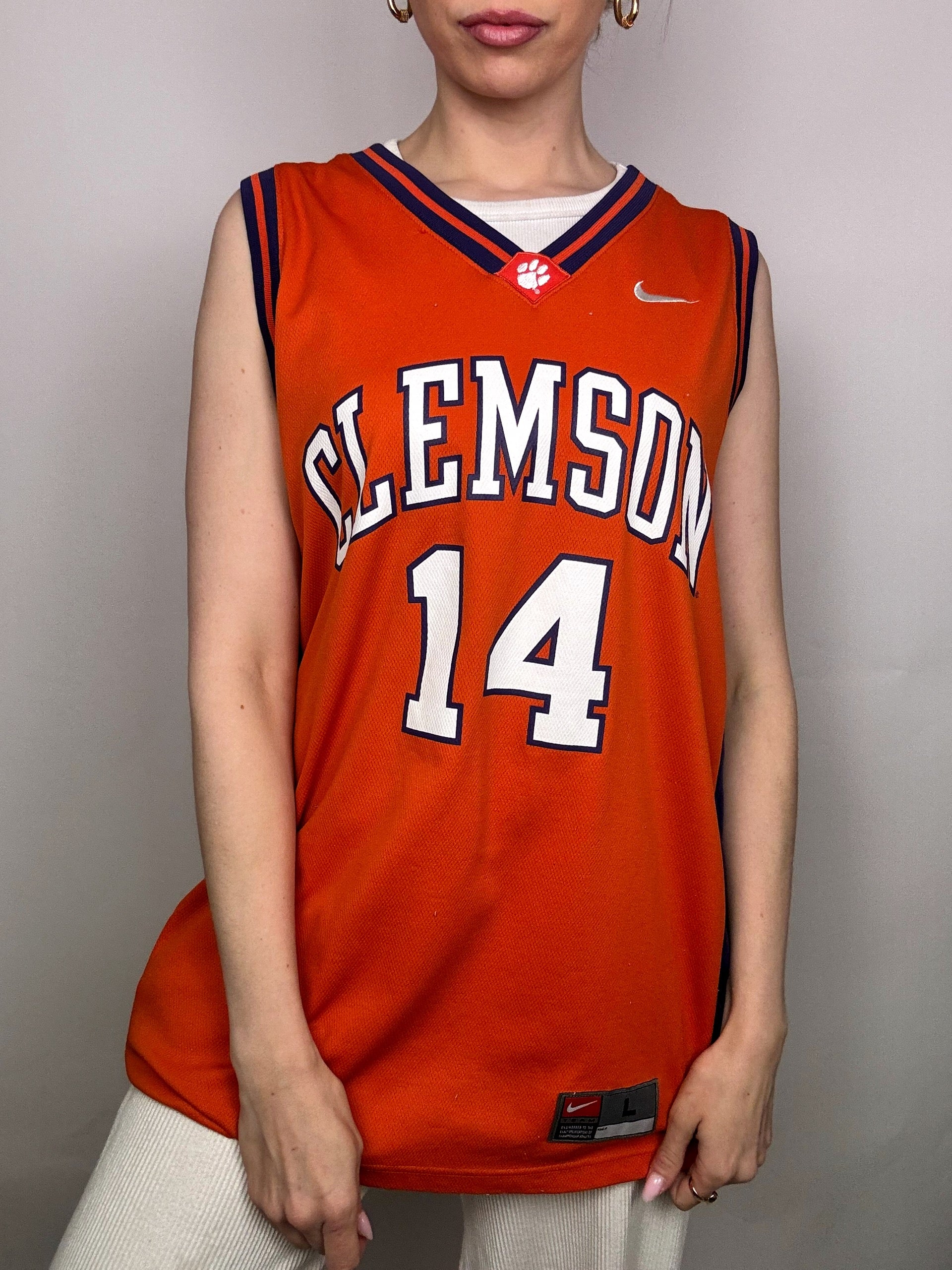 NIKE x CLEMSON TIGERS L Vintage Orange Basketball Jersey