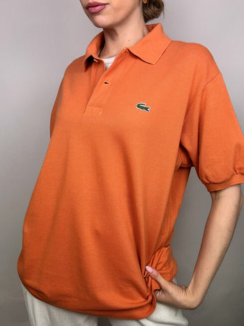 Polo manches courtes orange LACOSTE L Vintage