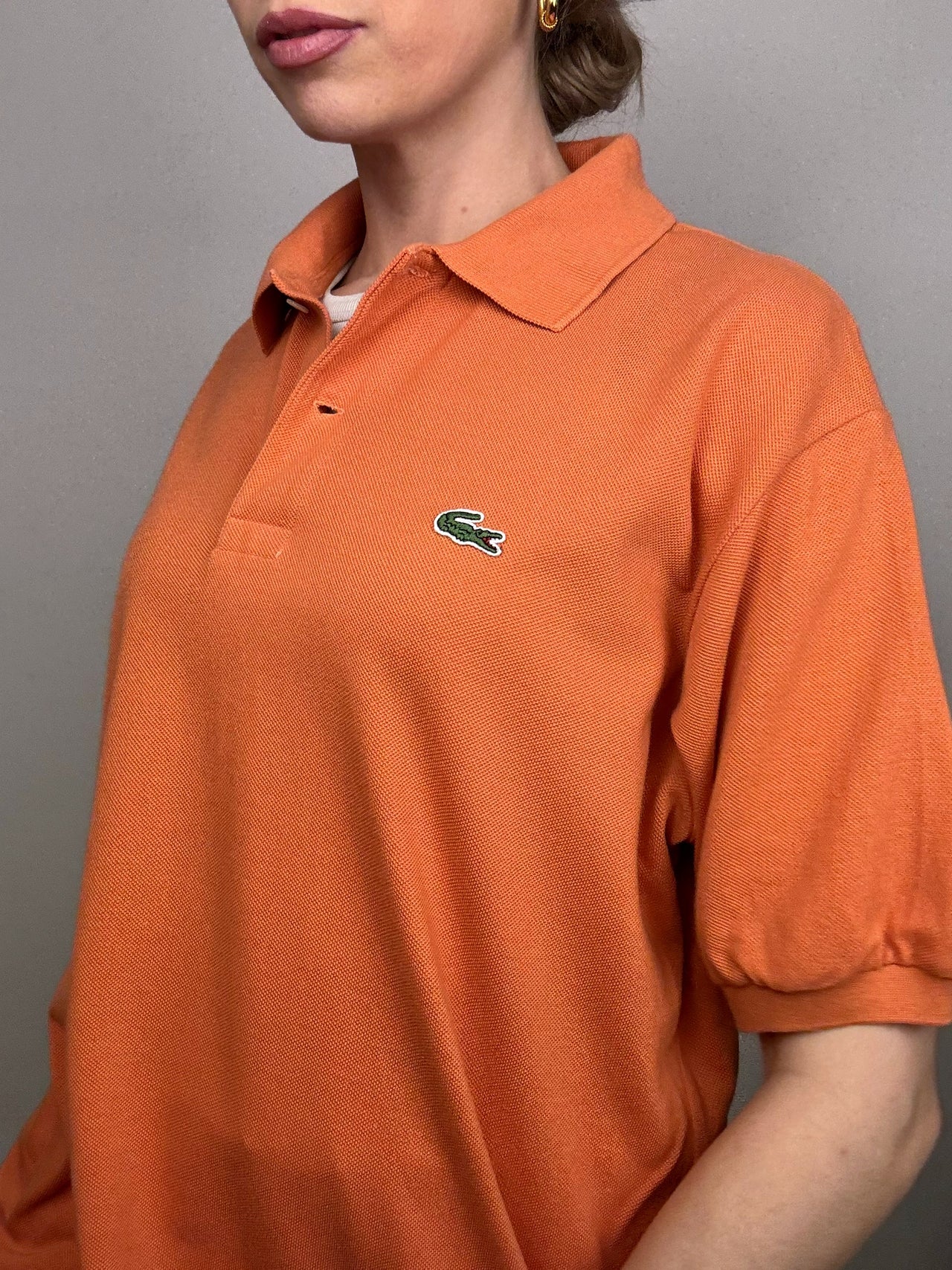 LACOSTE L Vintage orange short-sleeved polo shirt