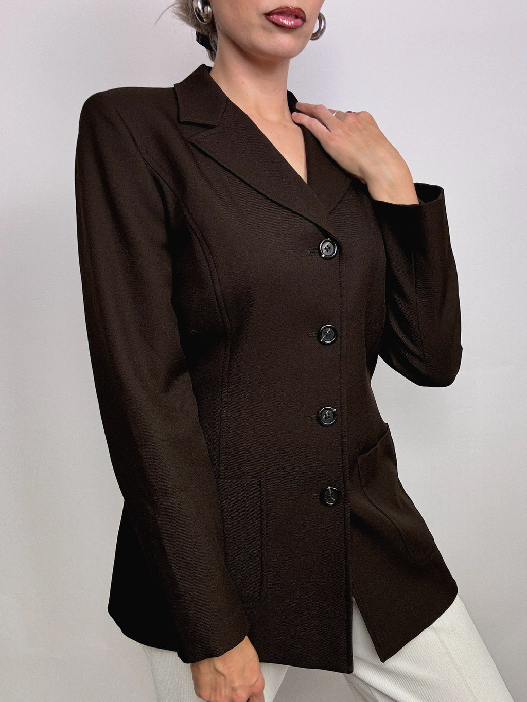 Vintage fitted brown blazer