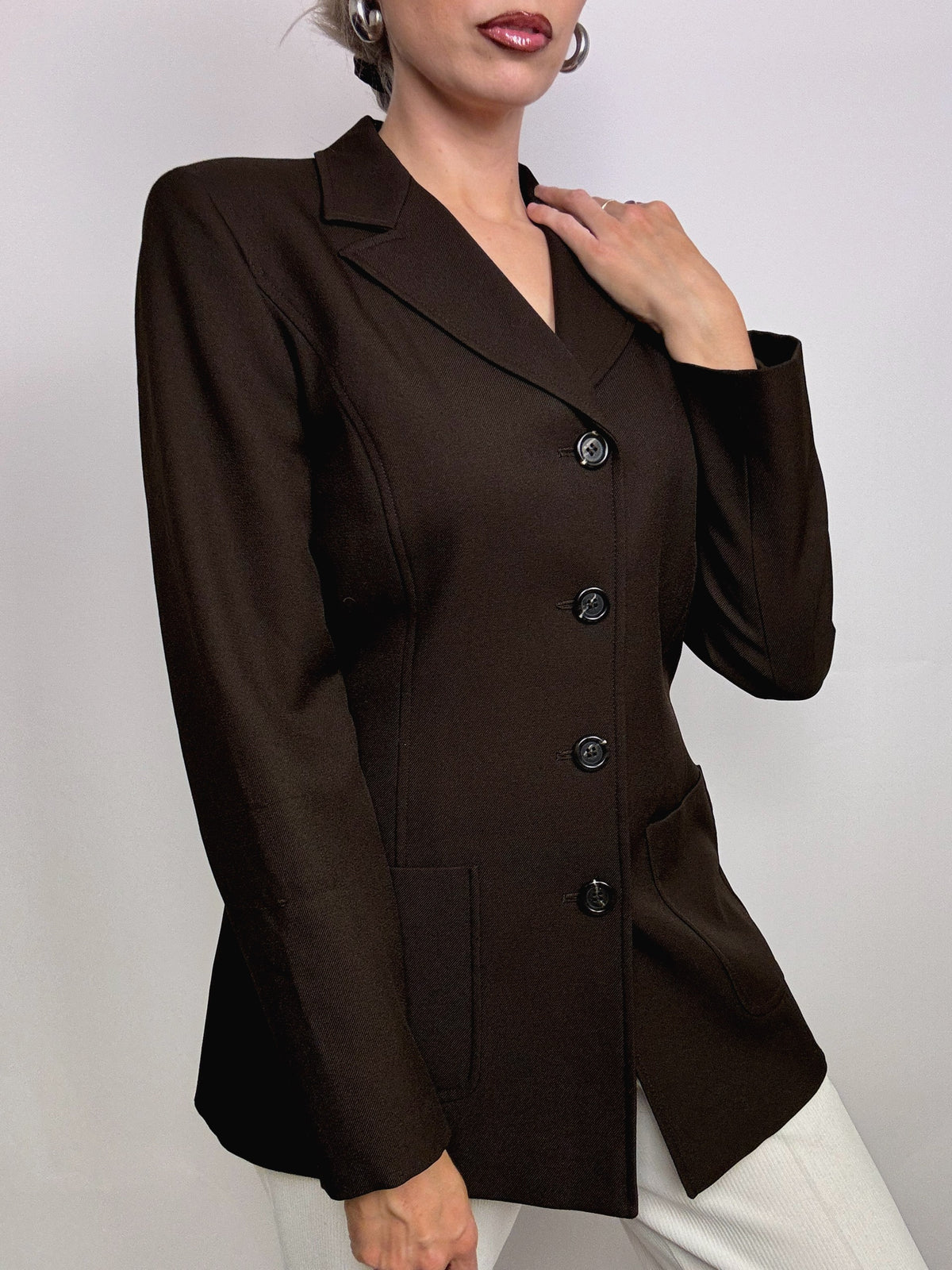 Vintage fitted brown blazer
