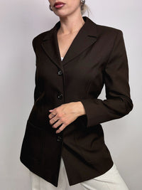Vintage fitted brown blazer