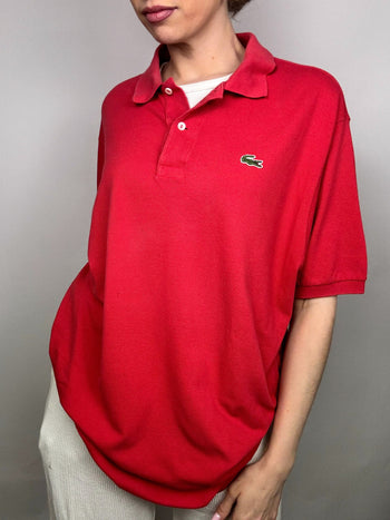 Polo manches courtes rouge LACOSTE XXL Vintage