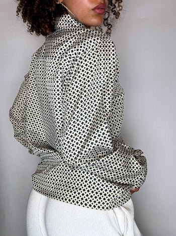 Chemise imprimée en soie S vintage