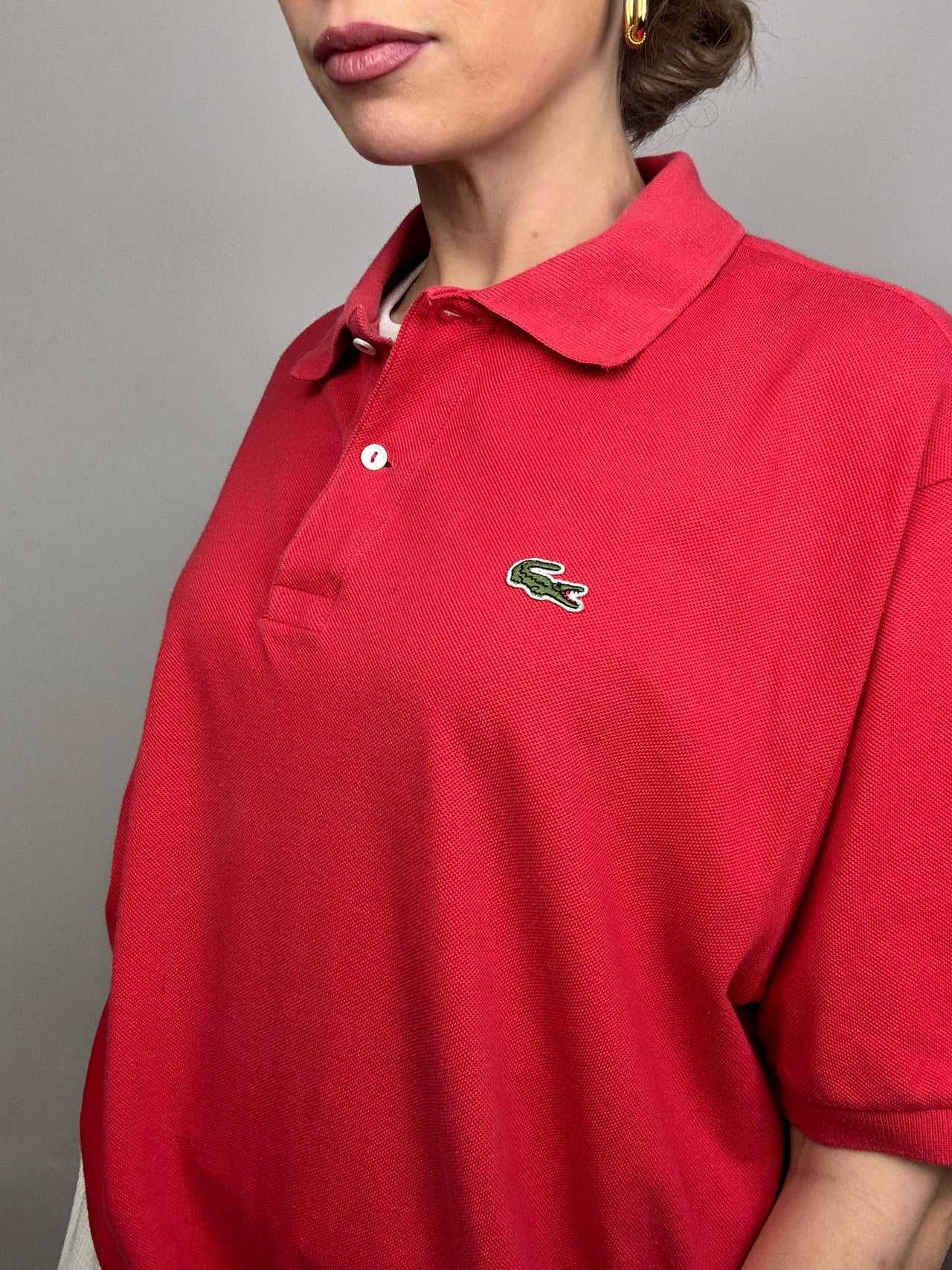 LACOSTE XXL Vintage Red Short Sleeve Polo Shirt