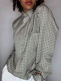 Chemise imprimée en soie S vintage