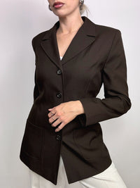 Vintage fitted brown blazer