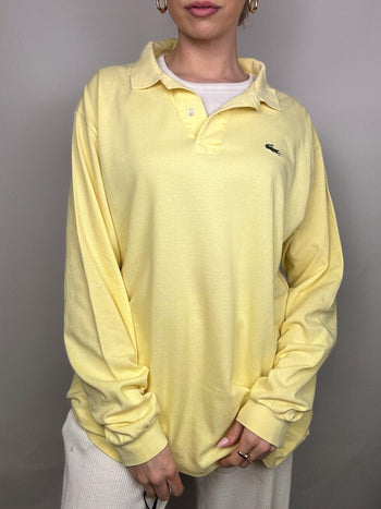 Polo manches longues jaune LACOSTE XL Vintage