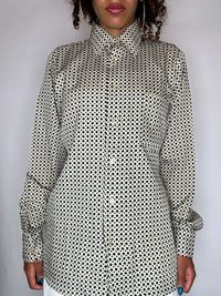 Chemise imprimée en soie S vintage