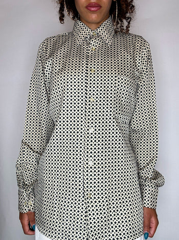 Chemise imprimée en soie S vintage