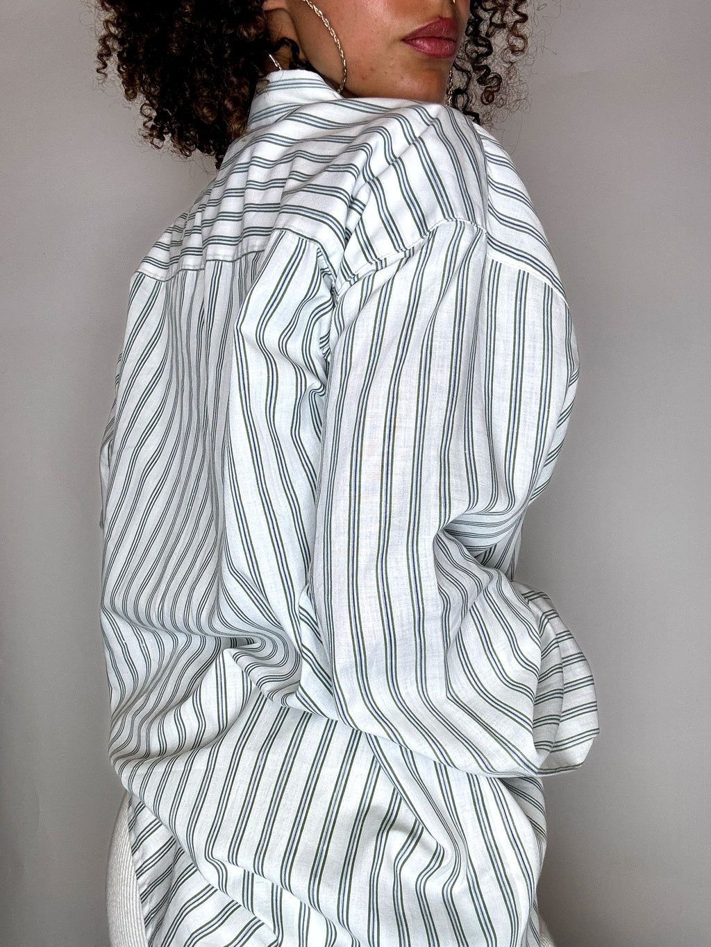 Vintage XL blue striped shirt