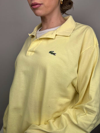 Polo manches longues jaune LACOSTE XL Vintage