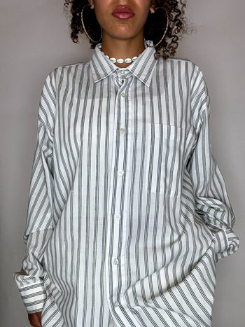 Chemise à rayures bleues XL vintage