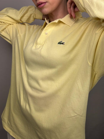 LACOSTE XL Vintage Yellow Long Sleeve Polo Shirt