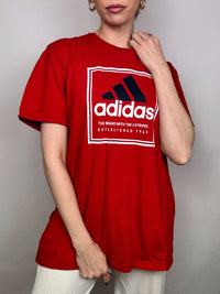 ADIDAS L Vintage rotes T-Shirt