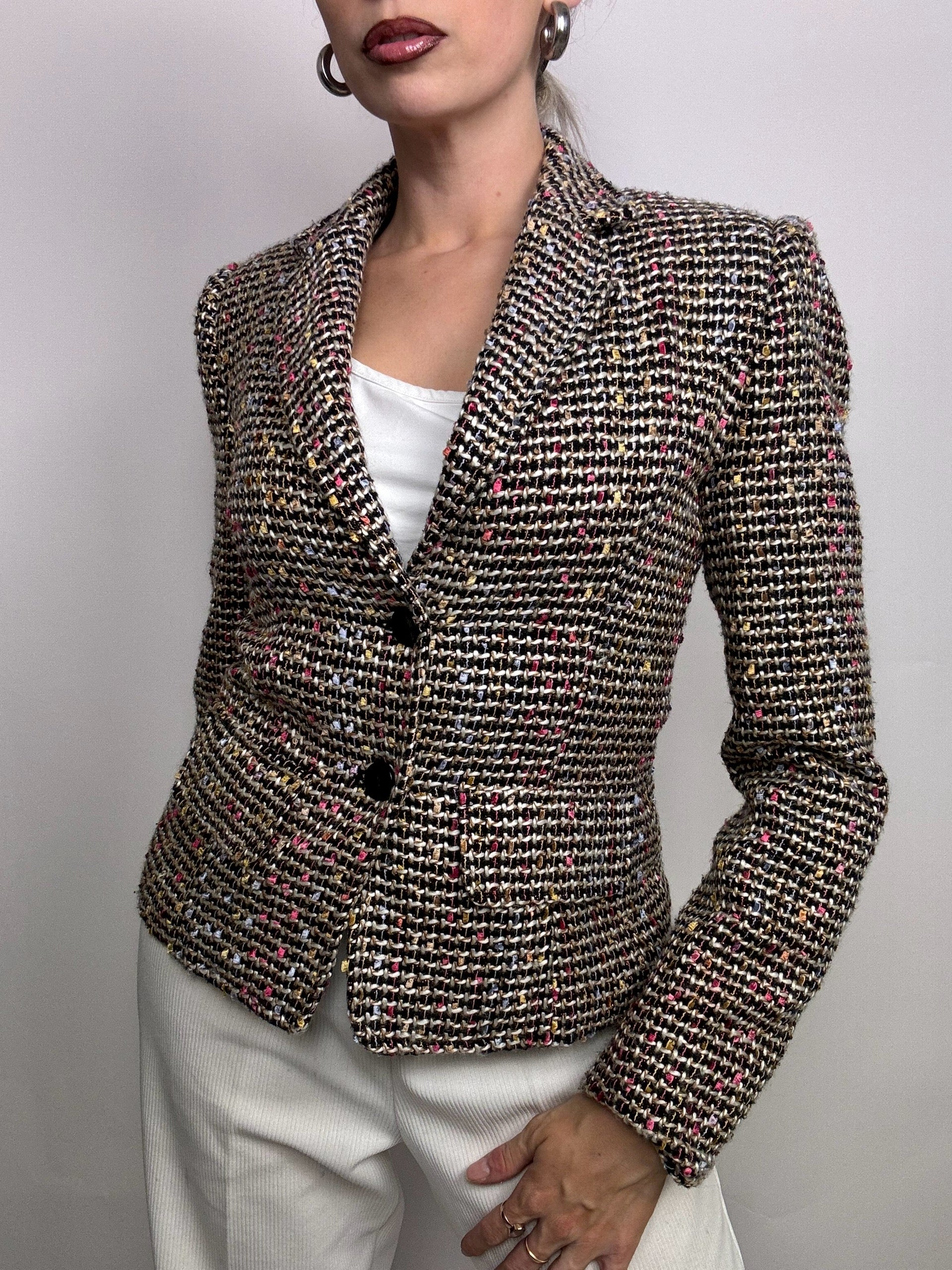 Vintage tweed blazer jacket