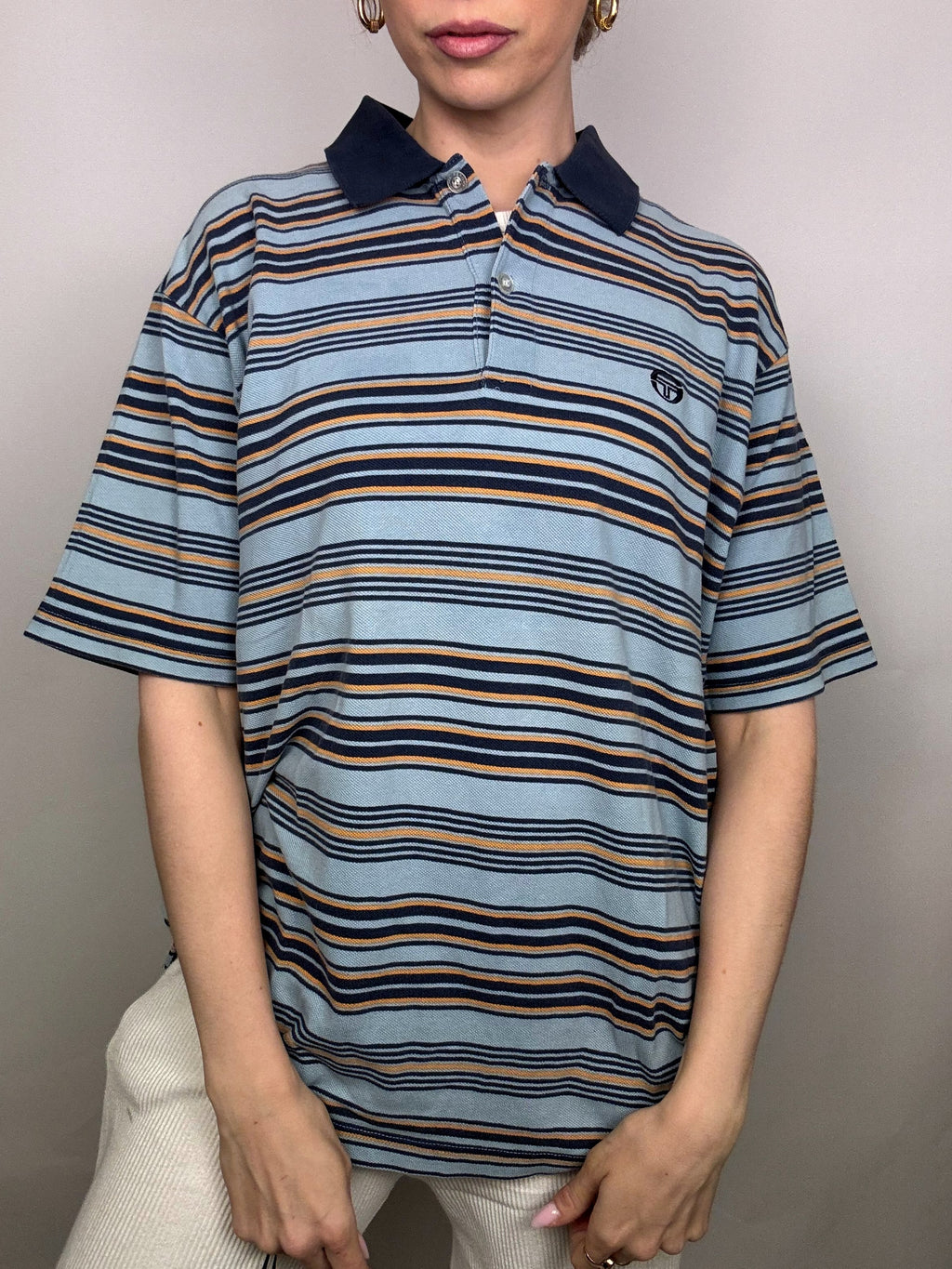 Polo manches courtes rayé SERGIO TACCHINI L/XL Vintage