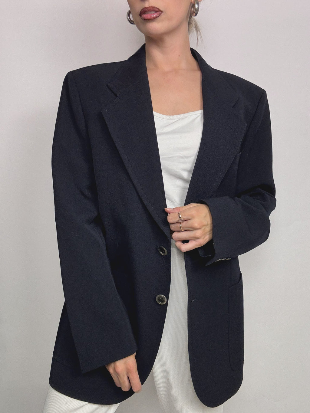 Vintage Navy Blue Blazer