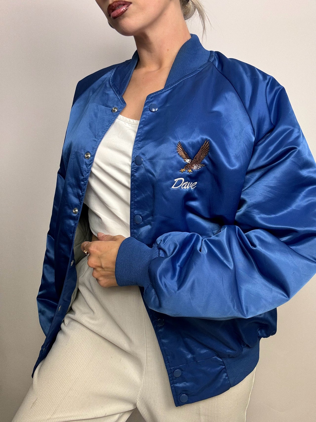 Bomber américain bleu vintage L