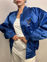 Vintage blue American bomber jacket L