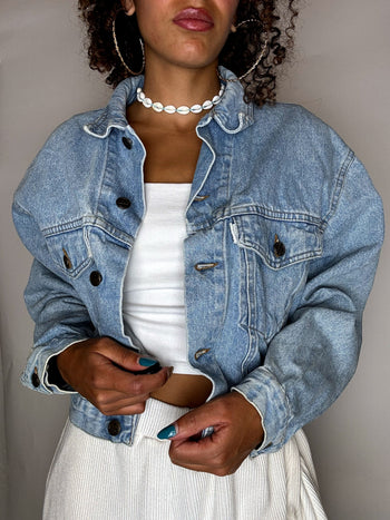 Veste en denim cropped M vintage