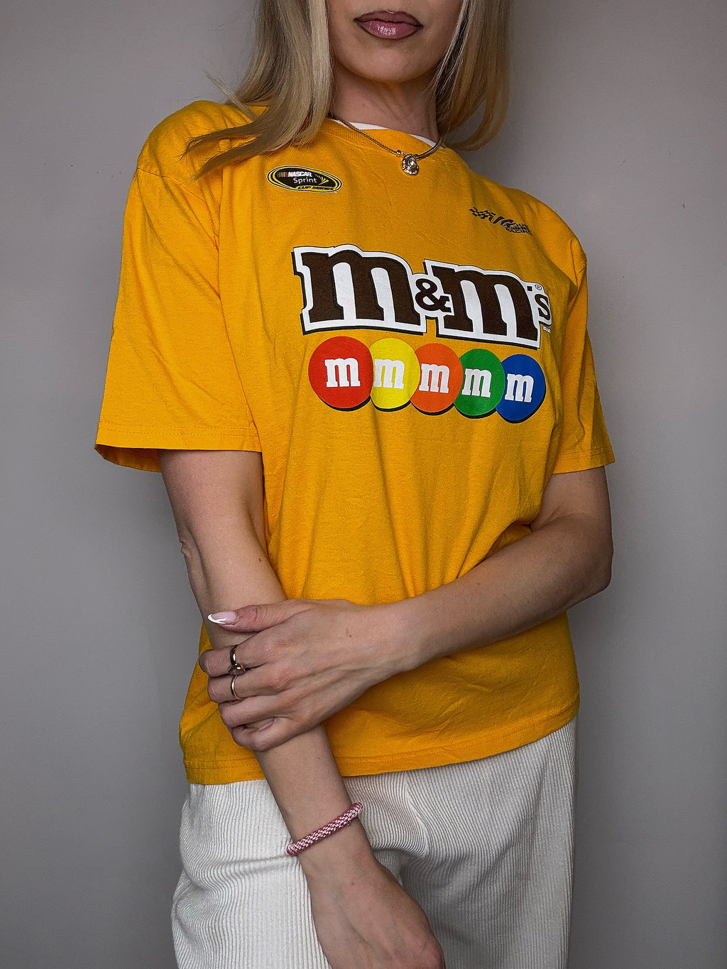 Vintage yellow NASCAR racing T-shirt M/L