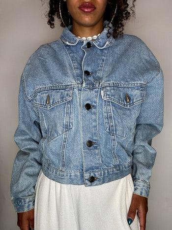 Veste en denim cropped M vintage