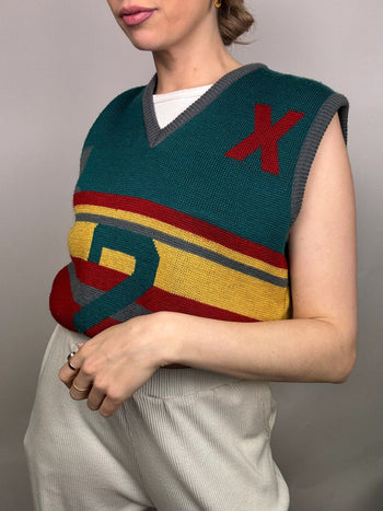 Vintage M sportliche Strickweste