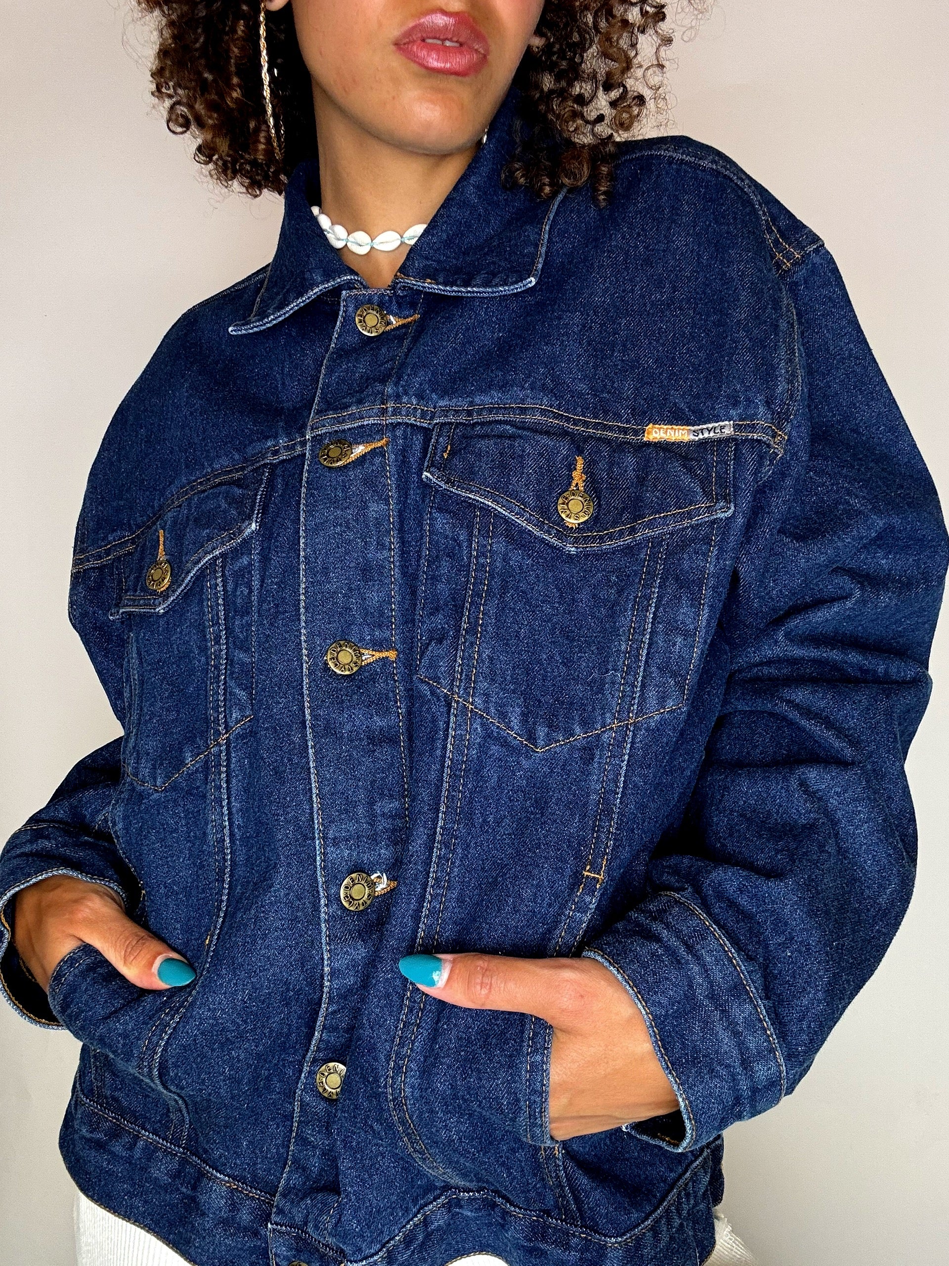 Veste en denim brut L vintage