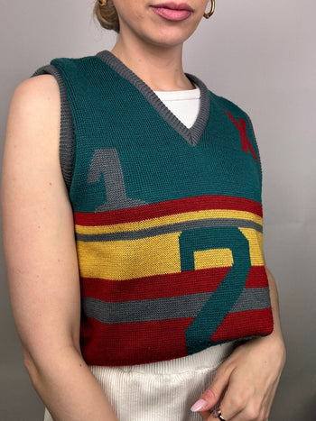 Vintage M sportliche Strickweste