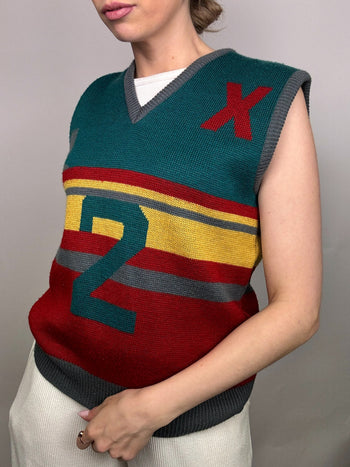 Vintage M sportliche Strickweste