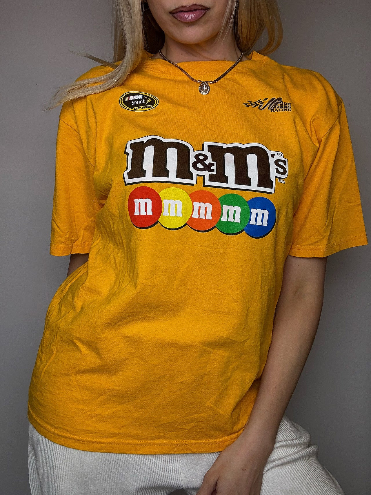 Tee shirt racing jaune NASCAR M/L vintage
