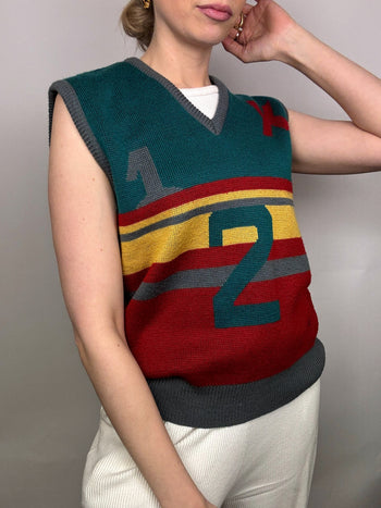 Vintage M sportliche Strickweste